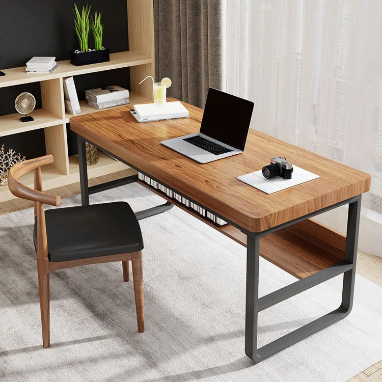Bureau d'écriture contemporain en bois massif rectangulaire de 29,25 pouces H Clearhalo