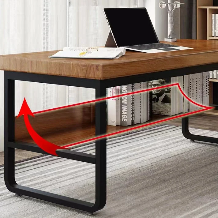 Bureau d'écriture contemporain en bois massif rectangulaire de 29,25 pouces H Clearhalo