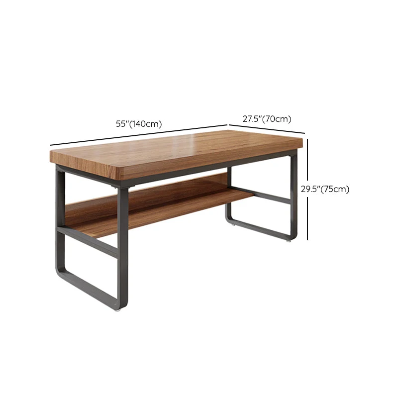 Bureau d'écriture contemporain en bois massif rectangulaire de 29,25 pouces H Clearhalo
