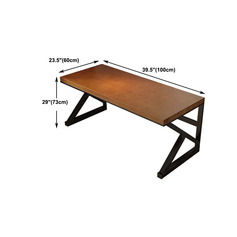 Bureau d'écriture contemporain en bois massif, table rectangulaire pour ordinateur portable Clearhalo