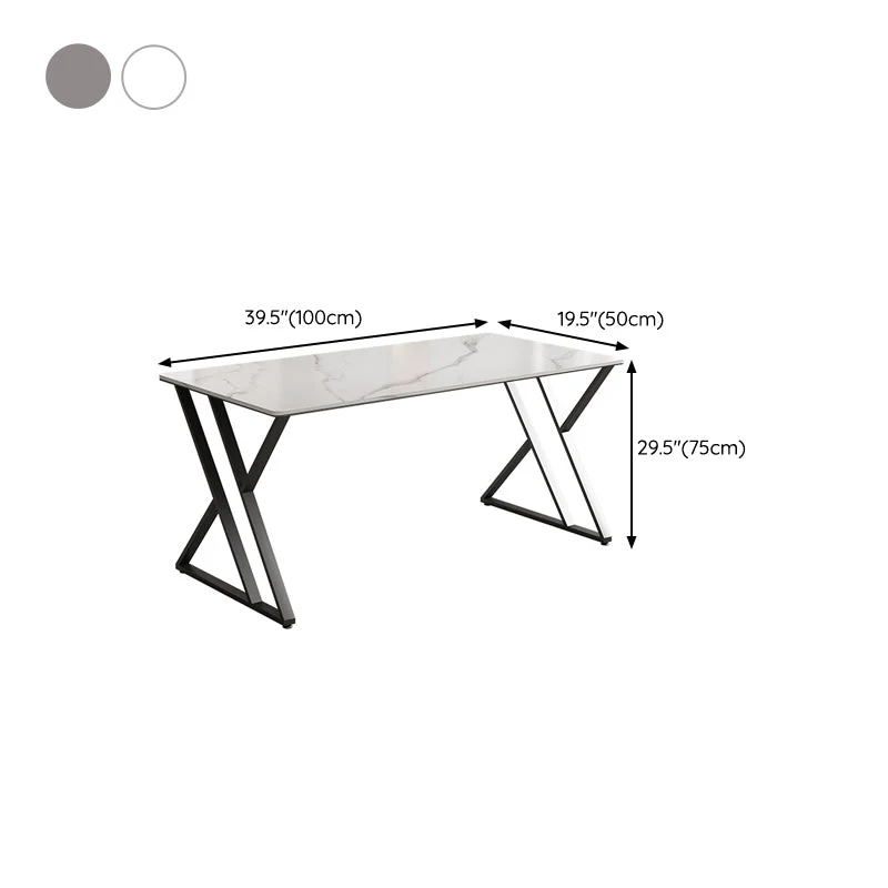 Bureau d'écriture contemporain Bureau de jeu au fini antique avec pieds en métal Clearhalo