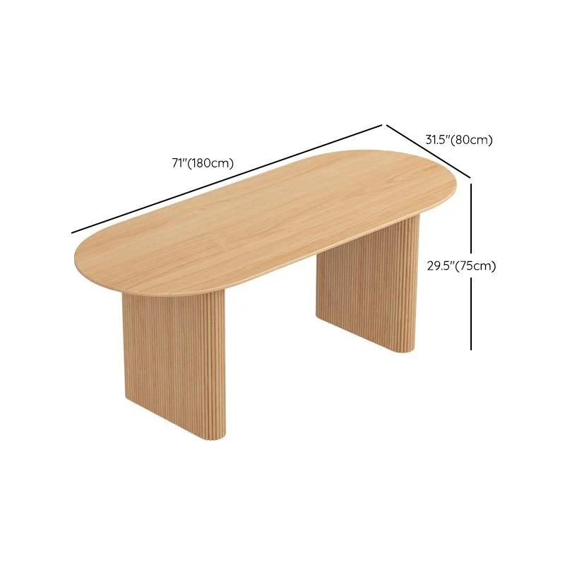Bureau d'écriture contemporain Bureau ovale en bois massif naturel Clearhalo