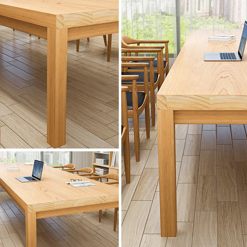 Bureau d'écriture contemporain Bureau Parsons en bois massif naturel Clearhalo