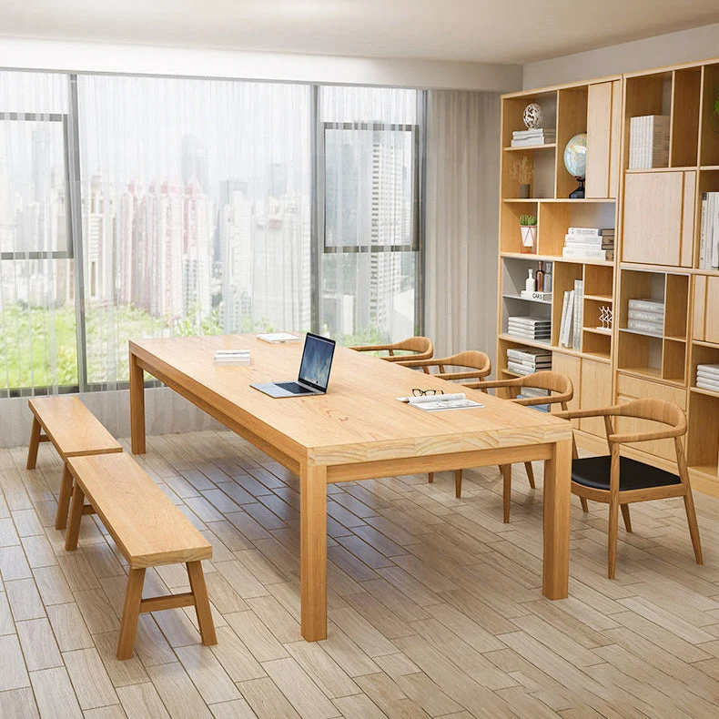 Bureau d'écriture contemporain Bureau Parsons en bois massif naturel Clearhalo