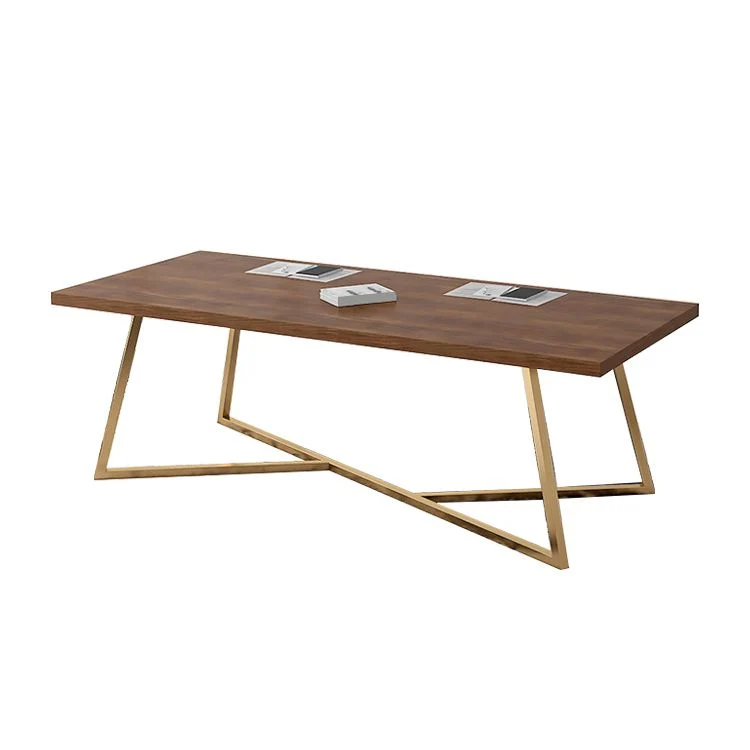 Bureau d'écriture contemporain Bureau rectangulaire en bois massif doré Clearhalo
