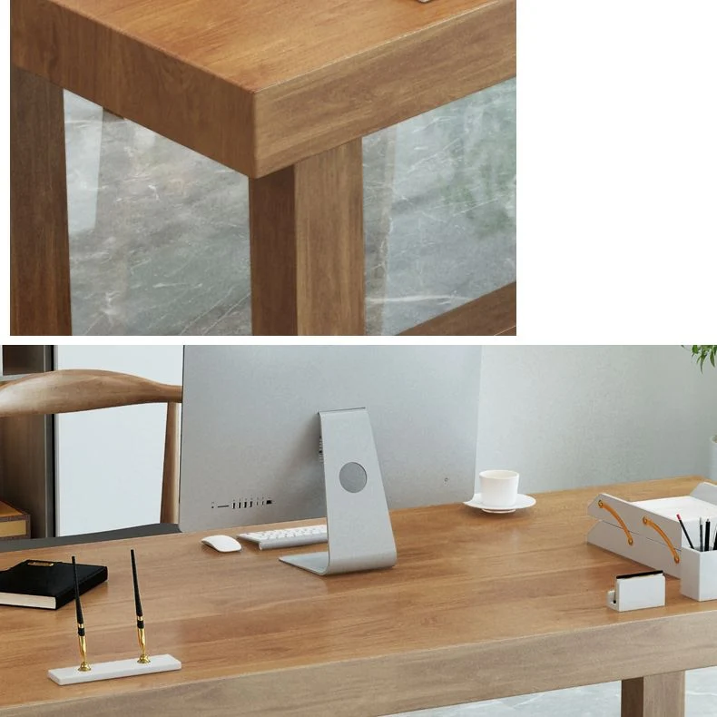 Bureau d'écriture contemporain Bureau rectangulaire en bois massif de pin Clearhalo