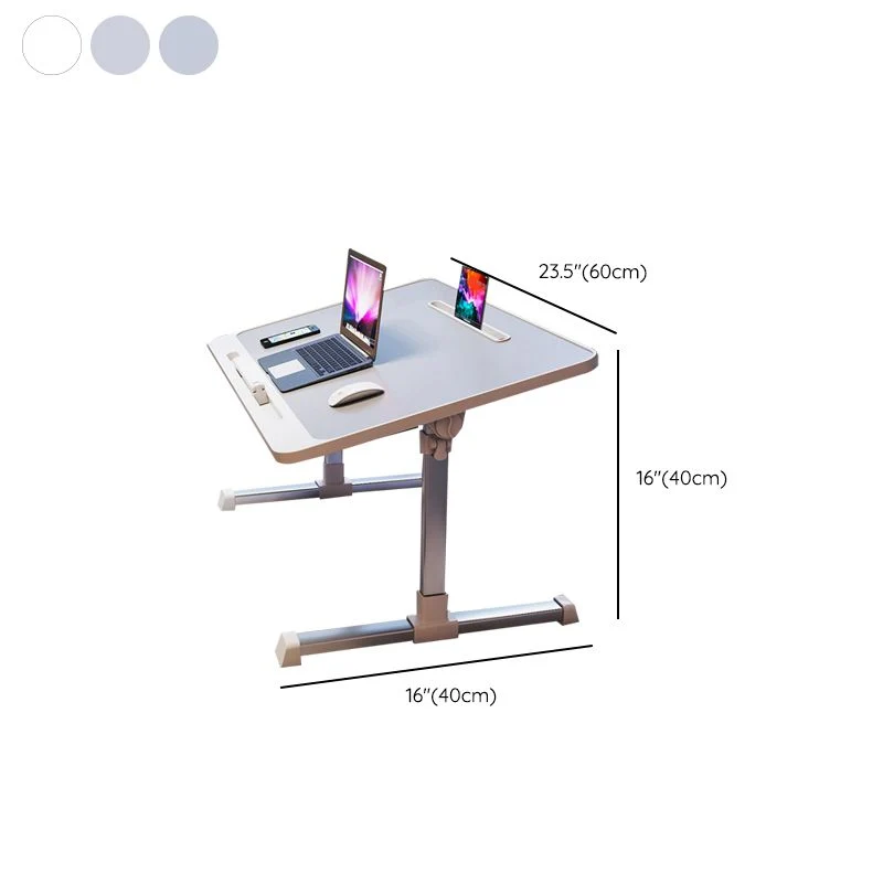 Bureau d'écriture contemporain en forme de T, bureau réglable incurvé Clearhalo