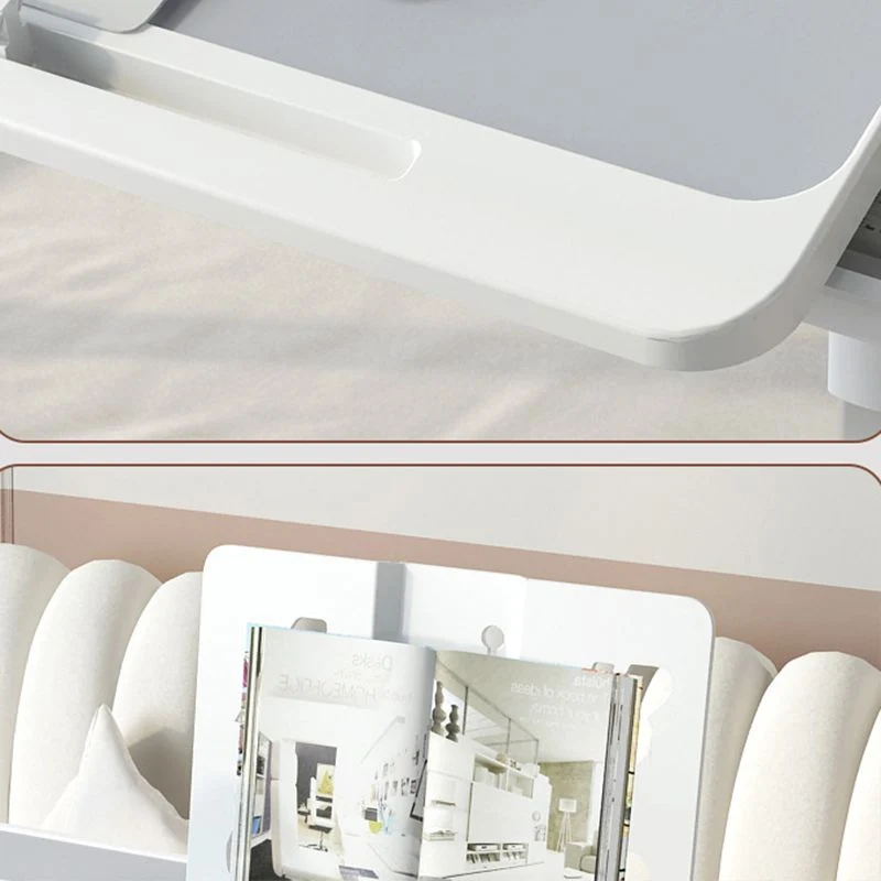 Bureau d'écriture contemporain en forme de T, bureau réglable incurvé Clearhalo