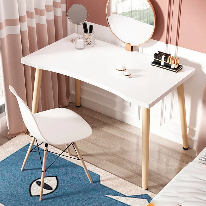 Bureau d'écriture contemporain de forme libre, bureau à base Parsons en bois manufacturé Clearhalo