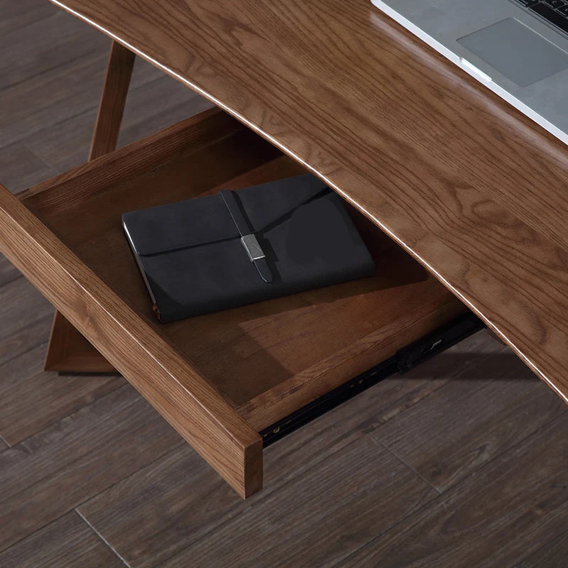 Bureau d'écriture contemporain en frêne de 30 po de hauteur, finition mate Clearhalo
