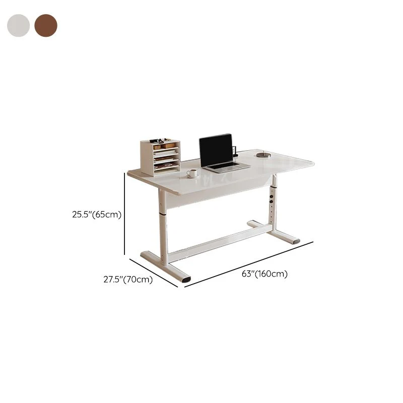 Bureau d'écriture contemporain à hauteur réglable, bureau rectangulaire à domicile Clearhalo