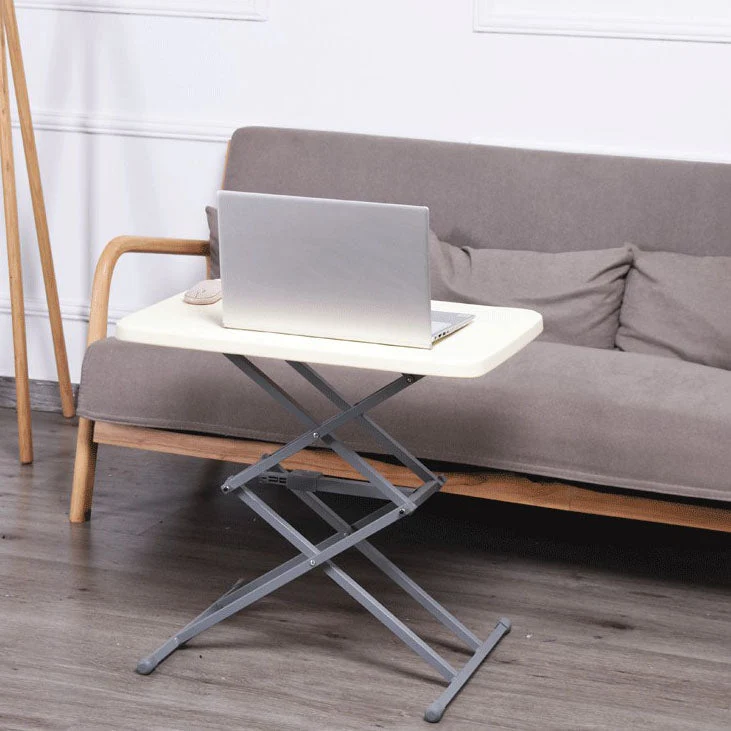 Bureau d'écriture contemporain incurvé, bureau pliant réglable en plastique, 25,2 "L x 17,7" W Clearhalo