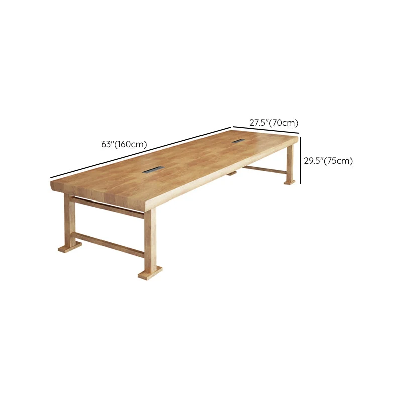 Bureau d'écriture contemporain de 27 po de large, bureau en bois massif naturel Clearhalo