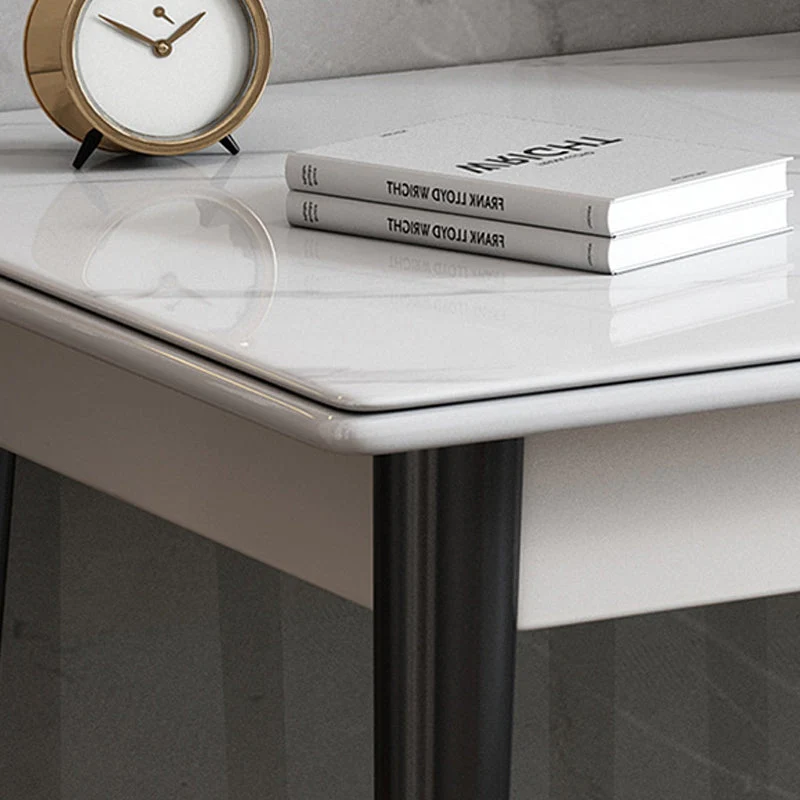 Bureau d'écriture contemporain de 23 po de large, bureau rectangulaire blanc Clearhalo