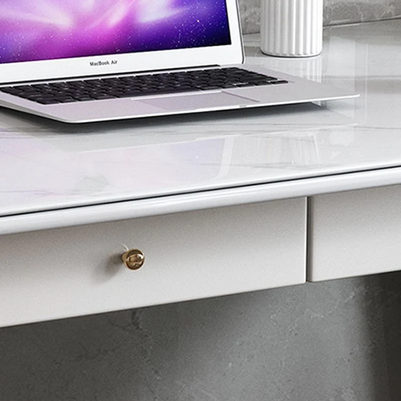 Bureau d'écriture contemporain de 23 po de large, bureau rectangulaire blanc Clearhalo