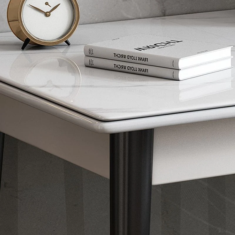 Bureau d'écriture contemporain de 23 po de large, bureau rectangulaire blanc Clearhalo