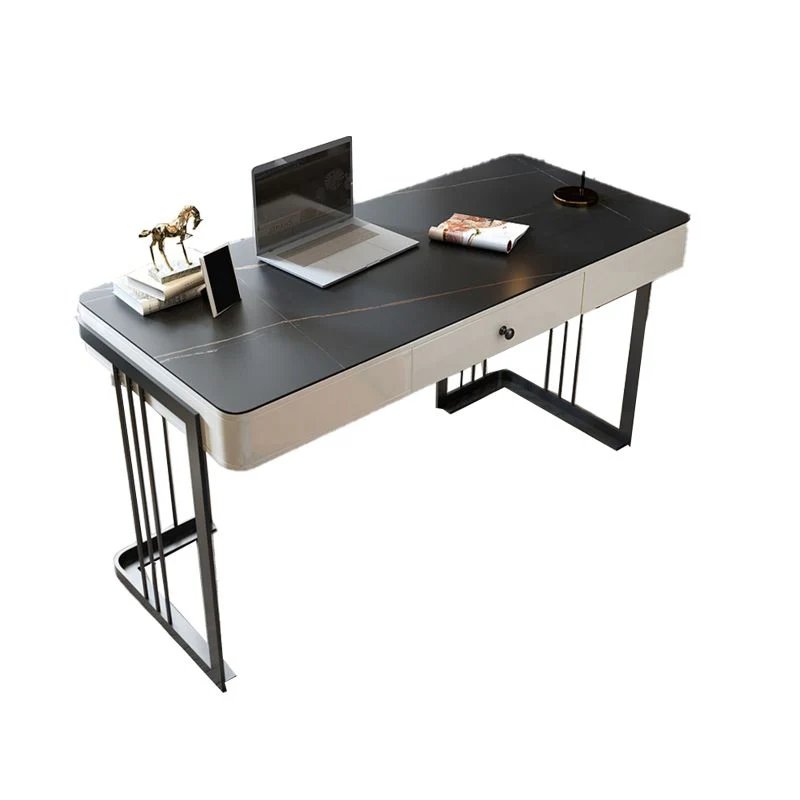 Bureau d'écriture contemporain en marbre, bureau à 1 tiroir pour la maison Clearhalo
