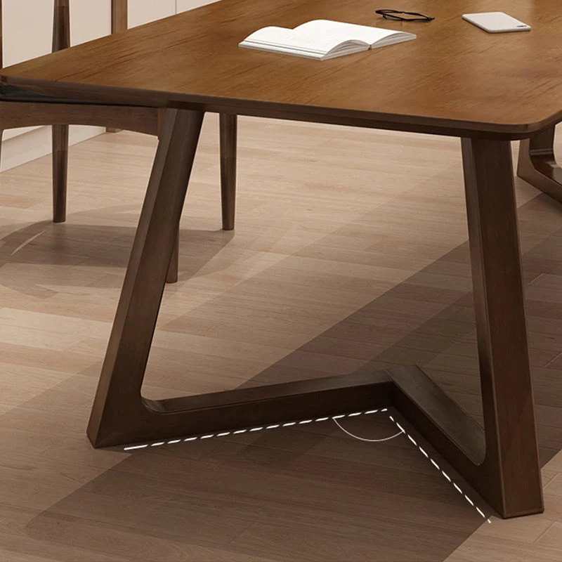 Bureau d'écriture contemporain marron en bois massif avec pieds Clearhalo