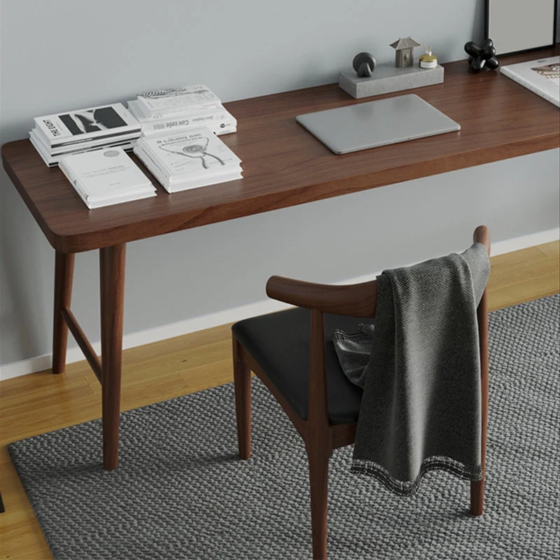 Bureau d'écriture contemporain marron, bureau en bois massif avec pieds Clearhalo