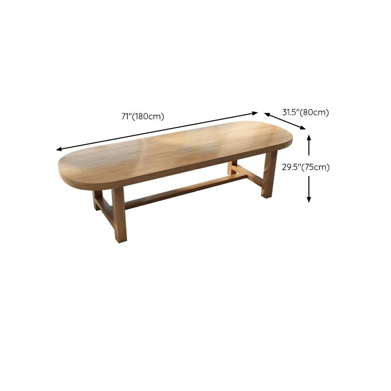 Bureau d'écriture contemporain naturel, bureau ovale en bois massif Clearhalo