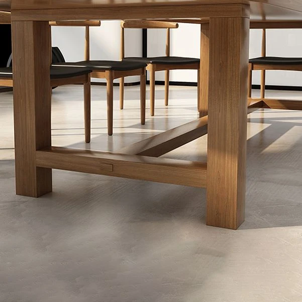 Bureau d'écriture contemporain naturel, bureau ovale en bois massif Clearhalo