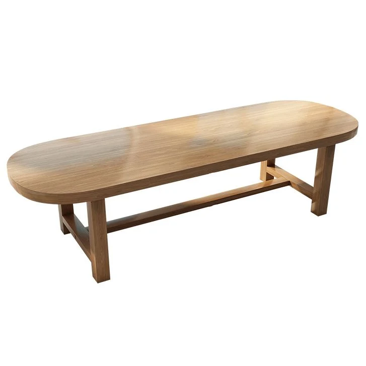 Bureau d'écriture contemporain naturel, bureau ovale en bois massif Clearhalo