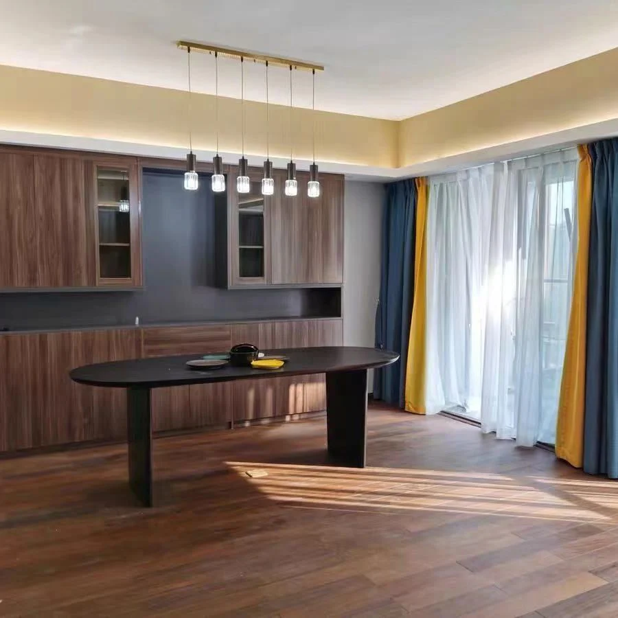 Bureau d'écriture contemporain ovale en bois massif noir de 29 po de hauteur Clearhalo
