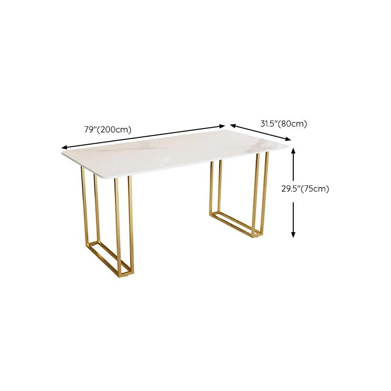 Bureau d'écriture contemporain en pierre de 29,53 pouces de large avec 1 étagère Clearhalo