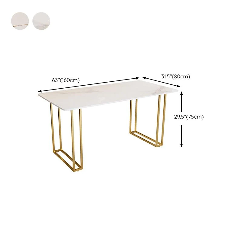Bureau d'écriture contemporain en pierre de 29,53 pouces de large avec 1 étagère Clearhalo