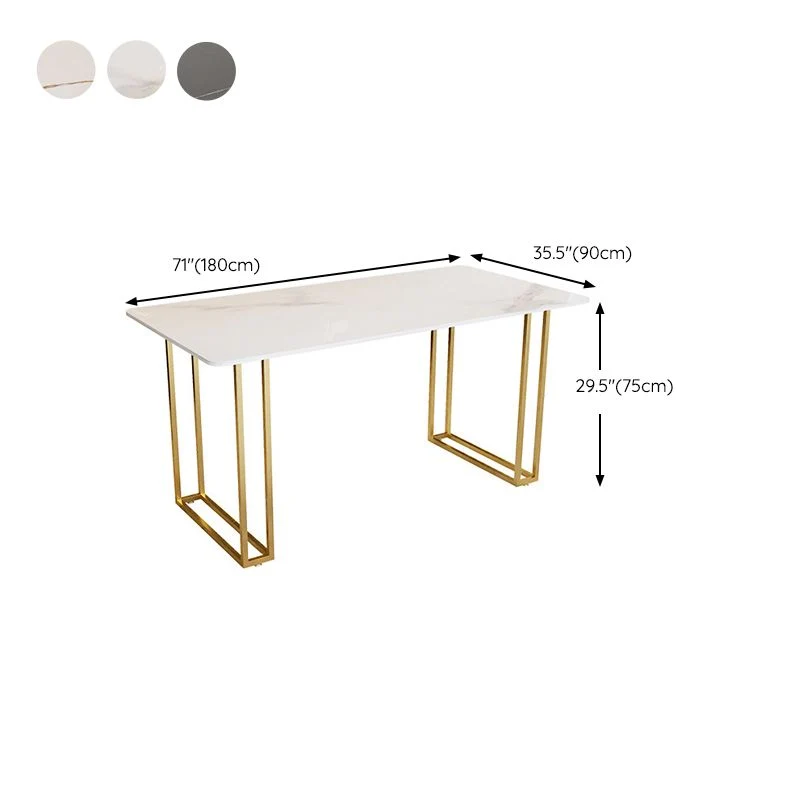 Bureau d'écriture contemporain en pierre de 29,53 pouces de large avec 1 étagère Clearhalo