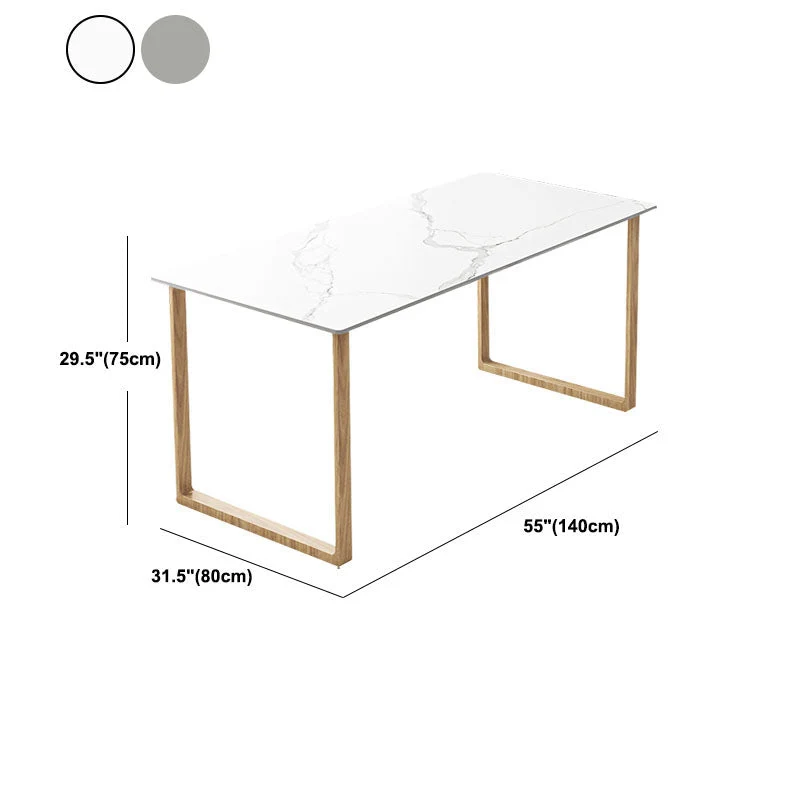 Bureau d'écriture contemporain en pierre, bureau rectangulaire avec traîneau de 29,52 po de hauteur pour la maison Clearhalo