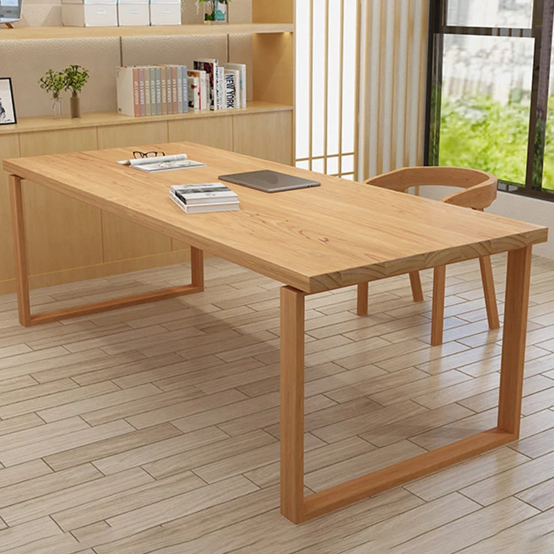 Bureau d'écriture contemporain en pin de 29,52 po de hauteur, bureau naturel pour la maison Clearhalo