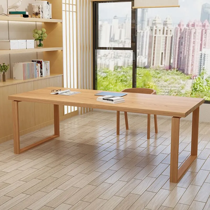 Bureau d'écriture contemporain en pin de 29,52 po de hauteur, bureau naturel pour la maison Clearhalo