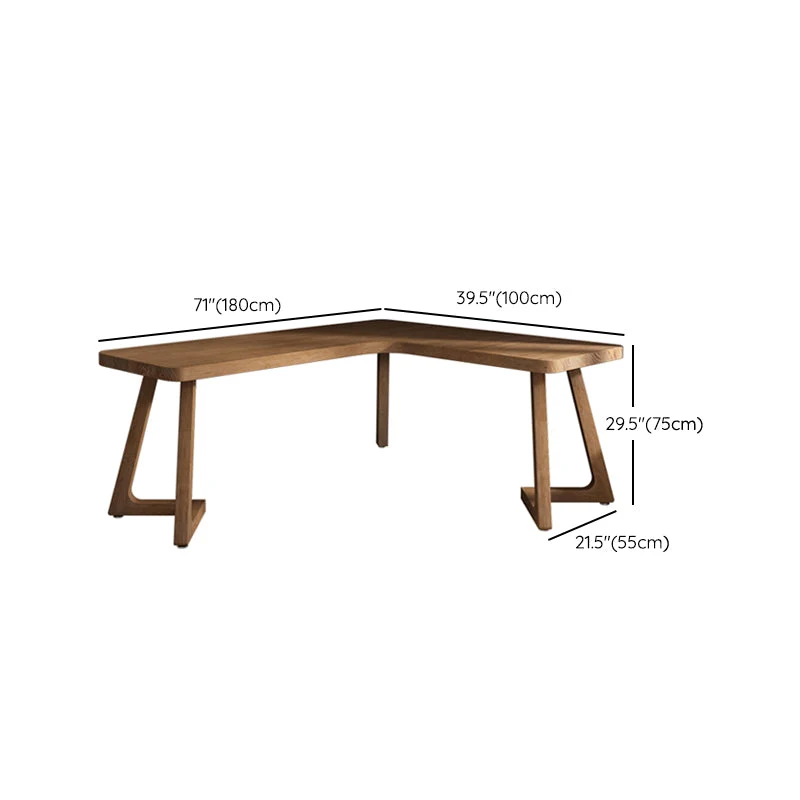 Bureau d'écriture contemporain en pin, bureau en forme de L pour bureau Clearhalo
