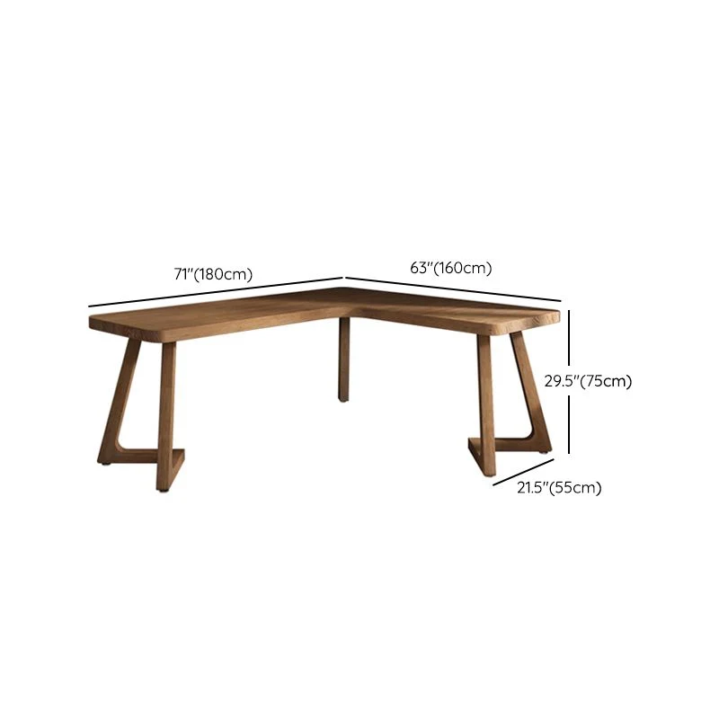Bureau d'écriture contemporain en pin, bureau en forme de L pour bureau Clearhalo