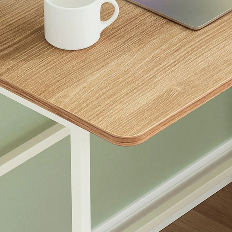 Bureau d'écriture contemporain pliant pour la maison, bureau rectangulaire de 29,5 po de hauteur avec roulettes Clearhalo