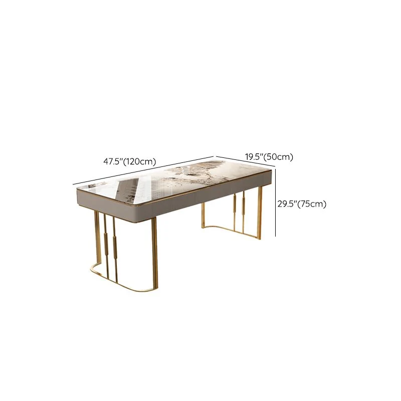 Bureau d'écriture contemporain pour la maison, bureau rectangulaire avec 3 tiroirs de rangement Clearhalo