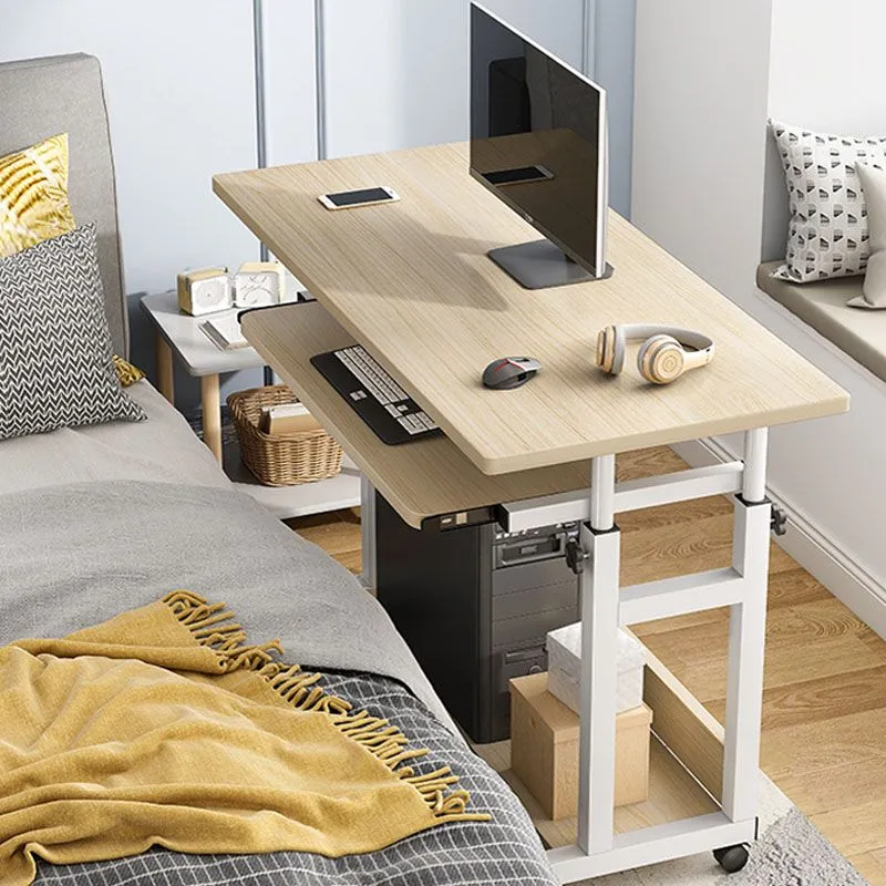 Bureau d'écriture contemporain pour la maison, bureau rectangulaire avec roulettes Clearhalo