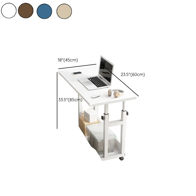 Bureau d'écriture contemporain pour la maison, bureau rectangulaire avec roulettes Clearhalo