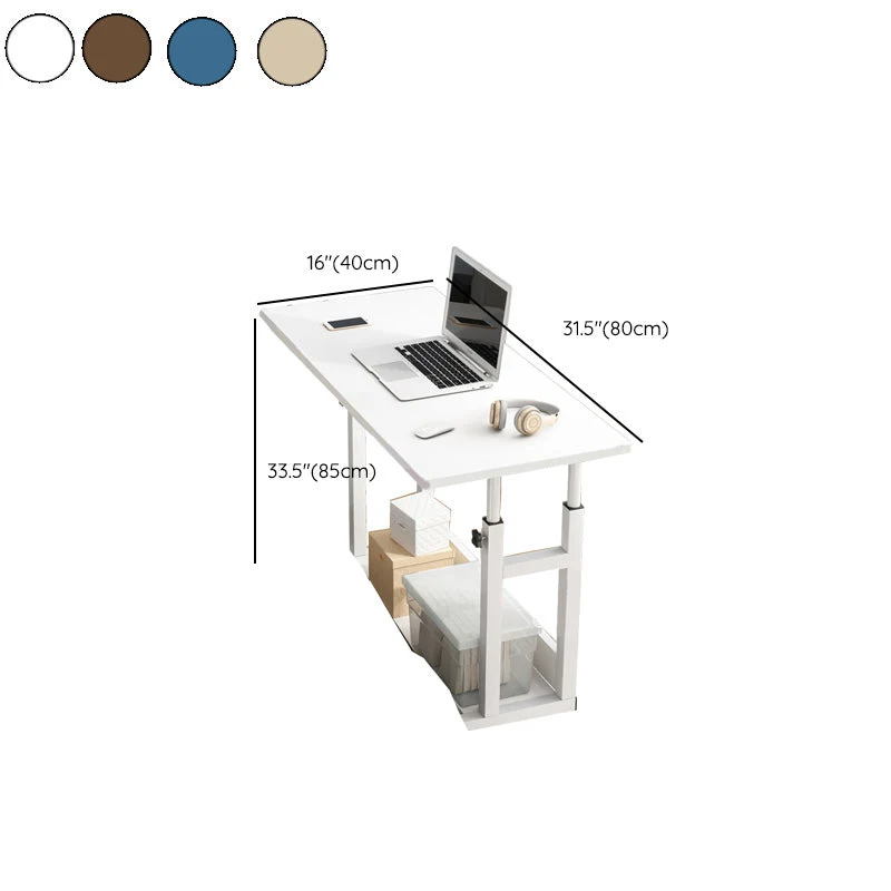 Bureau d'écriture contemporain pour la maison, bureau rectangulaire avec roulettes Clearhalo