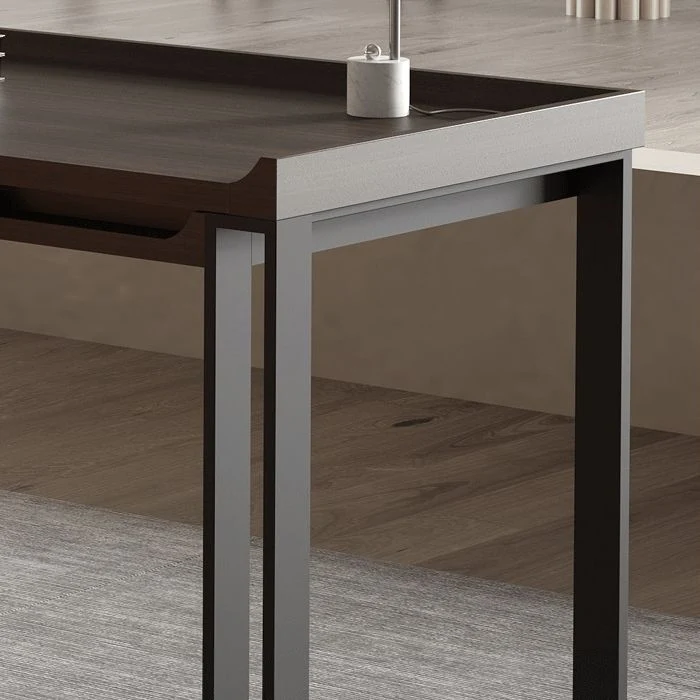 Bureau d'écriture contemporain rectangulaire en bois d'ingénierie avec pieds Clearhalo
