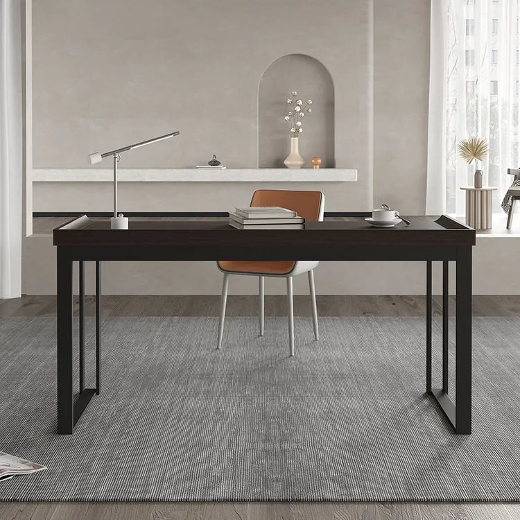 Bureau d'écriture contemporain rectangulaire en bois d'ingénierie avec pieds Clearhalo