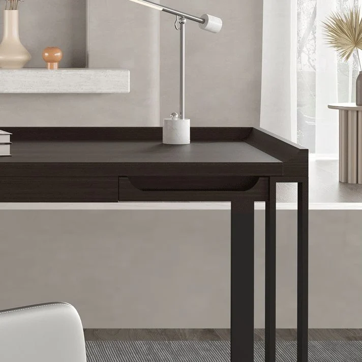 Bureau d'écriture contemporain rectangulaire en bois d'ingénierie avec pieds Clearhalo