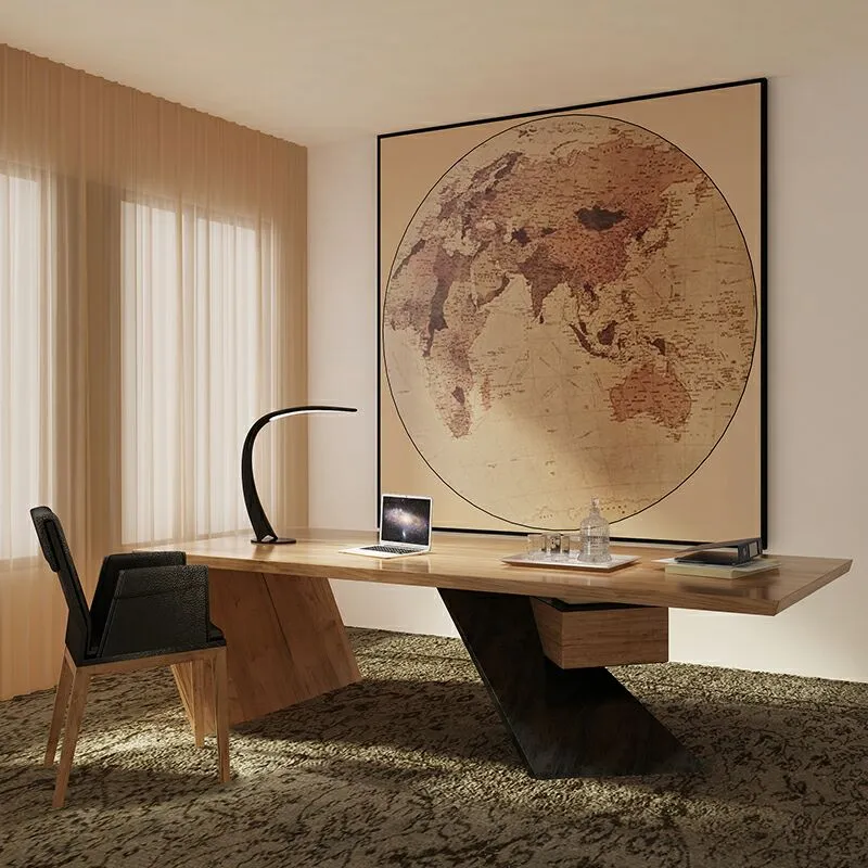 Bureau d'écriture contemporain rectangulaire en bois massif, 30 pouces de hauteur Clearhalo