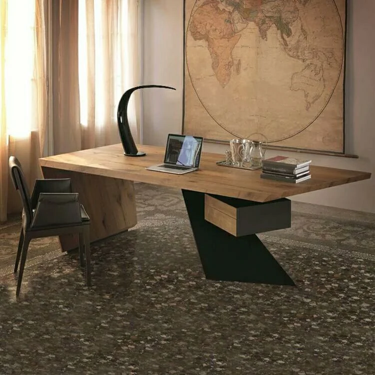 Bureau d'écriture contemporain rectangulaire en bois massif, 30 pouces de hauteur Clearhalo