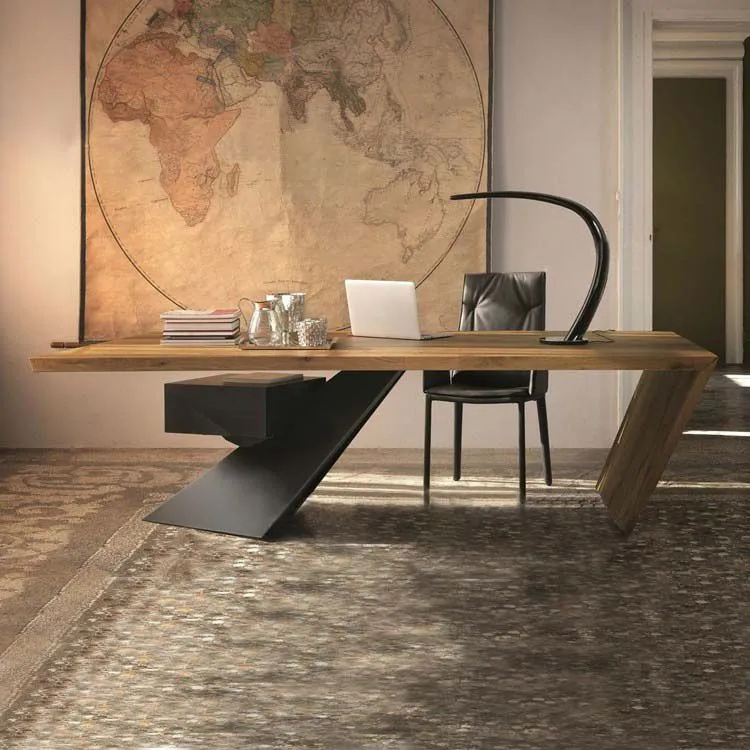 Bureau d'écriture contemporain rectangulaire en bois massif, 30 pouces de hauteur Clearhalo