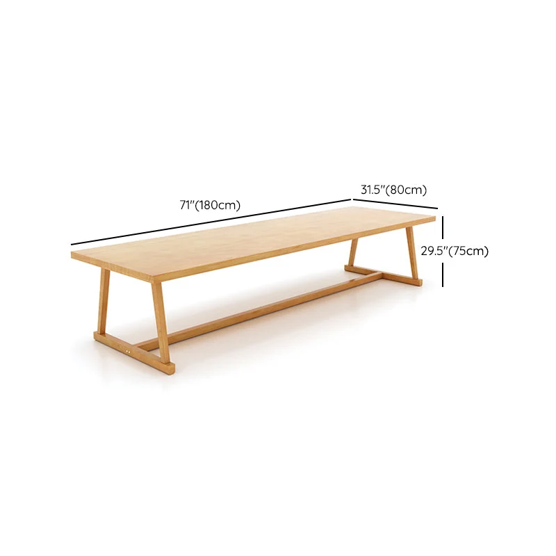 Bureau d'écriture contemporain rectangulaire en bois massif, 29 pouces de hauteur Clearhalo
