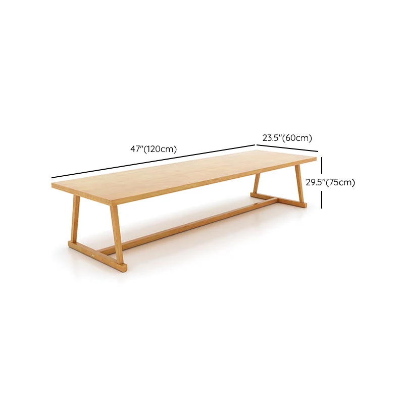 Bureau d'écriture contemporain rectangulaire en bois massif, 29 pouces de hauteur Clearhalo