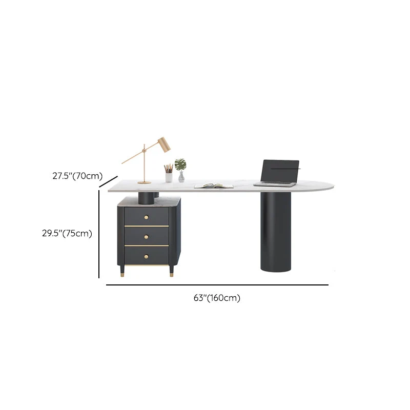 Bureau d'écriture contemporain sur pied avec pieds en métal Clearhalo
