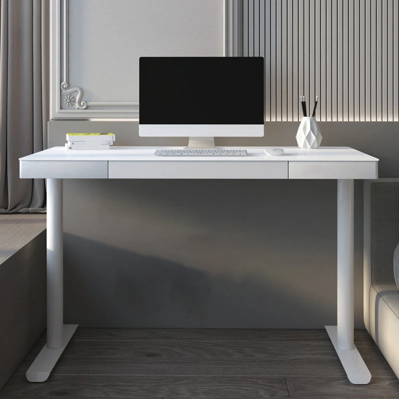 Bureau d'écriture contemporain en verre miroir Bureau de base Parsons Clearhalo